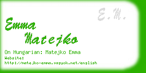 emma matejko business card